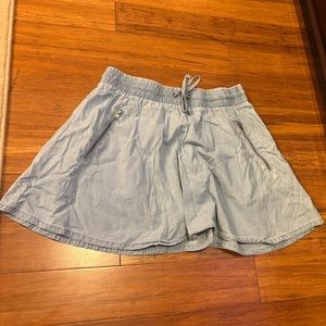Fabletics chambray zipper pocket stretch waistband skirt size large